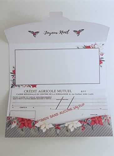 Enveloppe Noël Pochette carte cadeau pour chèque, argent, bons cadeaux (vouchers, billets d'avion, concert, soins), carte à offrir (motifs Noël Florale)