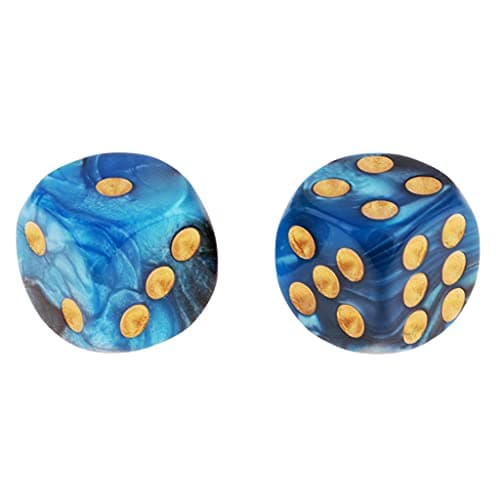 B Blesiya Set 10 Dés à Jouer 6 Faces en Résine Dice D6 D&D TRPG pour Jeux de Société Party Bar -16mm - Bleu + Noir