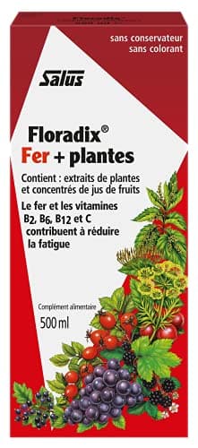 Salus Floradix Fer + Plantes - Formule Liquide Riche en Fer - Enrichi en Vitamine C pour une Meilleure Absorption - 500 ml