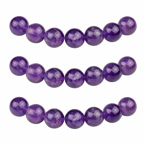 MJDCB 4mm 85 pièces Améthyste Perle Pierre Naturelle Ronde en Vrac Perles Semi Precieuse pour Fabrication de Bijoux de Bracelets et de Colliers