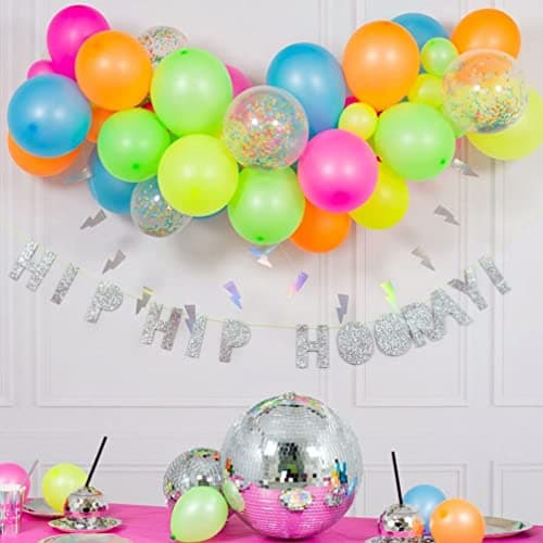 TOYANDONA 50Pcs Ballons de Fête Au Néon Ballons Fluorescents Ballons de Latex Colorés Ballons de Fête Lueur pour Blacklight Party Anniversaire Fournitures de Mariage 12 Pouces