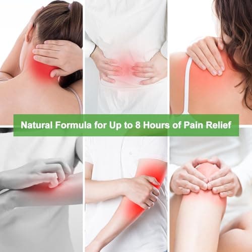 MQUPIN Patch de soulagement de la douleur au genou, 48 PCS Patchs de chaleur extensible à haute élasticité pour le genou, le dos, le cou, l'épaule, l'inflammation et les douleurs musculaires