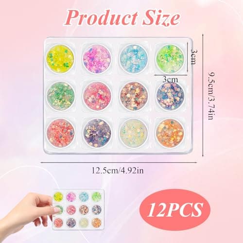 12 Couleurs Paillettes Visage Gel Festival Briller Dans L'obscurité Fluorescent Festival Accessoire pour Visage Yeu Paillettes Corps pour Masquerade Maquillage Quotidien Musique Halloween Christmas