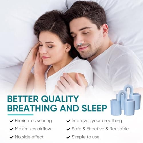 Anti Ronflement Efficace Puissant, 8 Pcs Dilatateur Nasal, 4 tailles Anti Ronflement Pince-Nez, Solution Pour Un Sommeil Plus Confortable Et Reposant