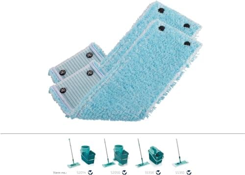 Leifheit Lot de 2 Housses Lave-Sol Clean Twist M Extra Soft, Housse de Rechange en Fibres spéciales, idéale pour Les sols fragiles, Housse pour Balai nettoyante avec Absorption d'eau Minimale