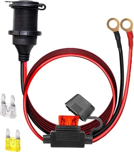 Dongge Rallonge de prise allume-cigare 3m 2.5mm2 20A. Adaptateur de prise allume-cigare fixable avec bornes de batterie 12V / 24V, facile à installer.