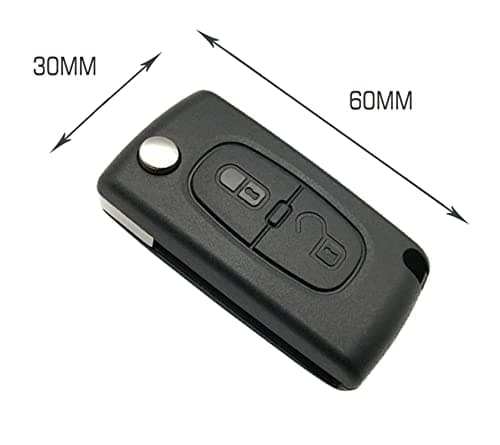 HooRLZ Coque Clé C-itroën C3, Compatible pour C-itroën C2 C3 Picasso C4 C6 C8, Peugeot 207 307 308 407 3008 5008, Boitier Clé C3, TéLéCommande C3, Clef 207 Peugeot - 2 Boutons, CE0523