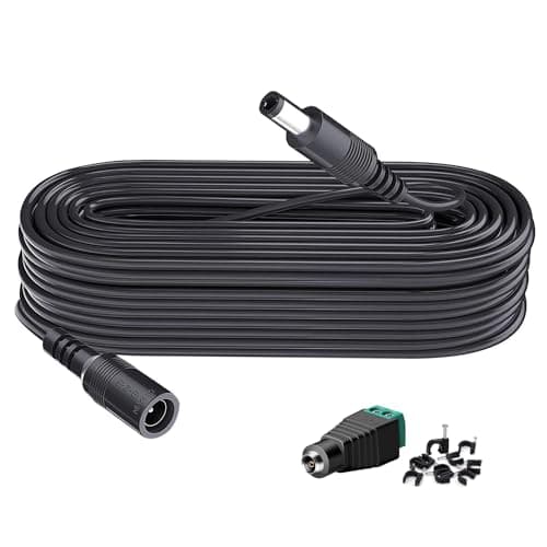 Lonnky Câble D'Extension 10 Mètre avec Prise Femelle 12V 5.5 mm x 2.1 mm, Compatible avec La Bande LED 12V (KSIPZE, Grovee), Caméra De Surveillance (TP-Link TAPO, Reolink)
