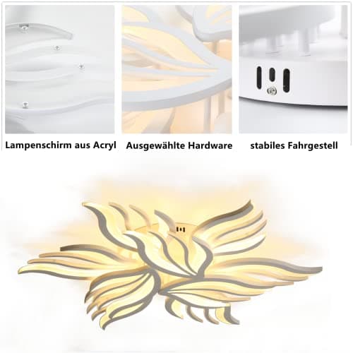 Plafonnier LED moderne dimmable - 90W lampe de salon plafonnier chambre avec télécommande lumière couleur luminosité changement de couleur - plafonnier blanc gradation éclairage intérieur