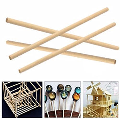 10 Baguettes en Bois, Baguettes Rondes en Bois, pour Le Bricolage, La Peinture, La Décoration De La Maison Et du Jardin.,10mm,Diameter