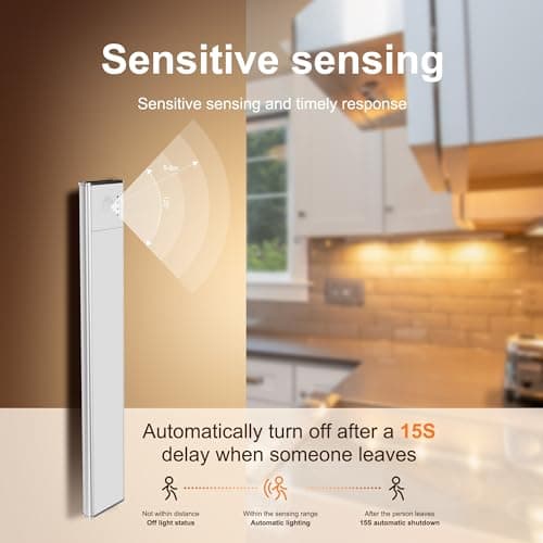 GY Lampe d'Armoire 30cm Lot de 2, Lumiere Detecteur de Mouvement Interieur 6500K Blanc Froid, 150LM Dimmable, Lampe LED Rechargeable 1500mAh pour Placard, Eclairage Cuisine, Veilleuse Escalier