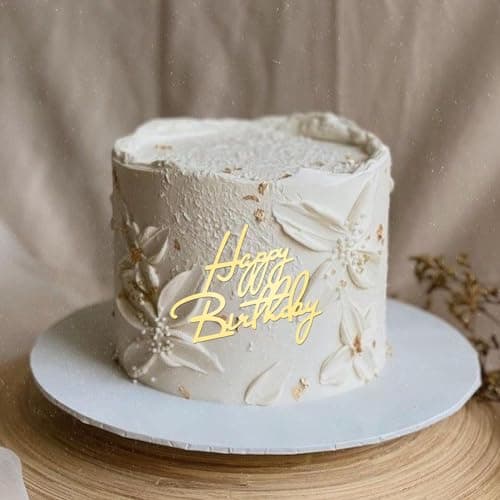 Irikdescia Lot de 6 décorations de gâteau Happy Birthday, différentes formes pour faire briller les gâteaux d'anniversaire, en acrylique, accessoires de fête d'anniversaire (doré, argent)