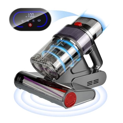 Nailaby Aspirateur Anti-acariens avec capteur d'acariens et Affichage LED, 500 W 15 KPa Aspirateur Anti-acariens pour Matelas avec lumière UV-C, ultrasons, 65 °C 5 s, Chauffage Rapide,élimine 99,99%