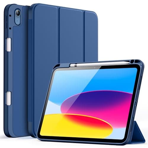 JETech Coque pour iPad (A16) 11ème/10ème Génération (2025/2022) avec Porte-Stylet, Étui Housse Mince Tablette avec Dos en TPU Souple avec Veille/Réveil Automatique (Marine)