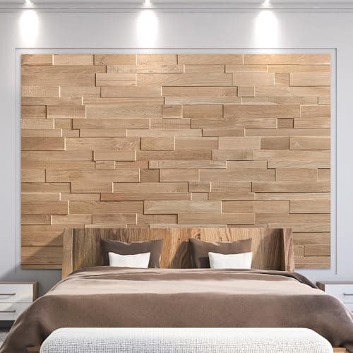 Wooden Wall Design Panneau mural en chêne 3D avec revêtement en bois de chêne structuré - Modèle OZO Lite (1 m2)
