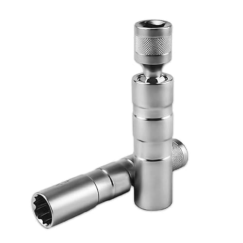 2 Pièces de Cle a Bougie, Douille Bougie 14mm / cle a Bougie 16mm, Outil de Démontage de Bougies, Douille à Bougie Pivotante à Paroi Mince 12 Pans 3/8 Pouces CR-V, Outil Spécial pour Automobiles