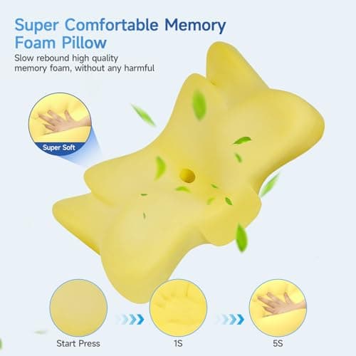 jiaao Oreiller Ergonomique Cervical, Oreiller Memoire Forme pour Les Dormeurs sur Le côté, Le Dos et Le Ventre, Coussin Orthopédique Oreiller Cervicales pour Le Soulagement des Douleurs, 65x37x12 cm
