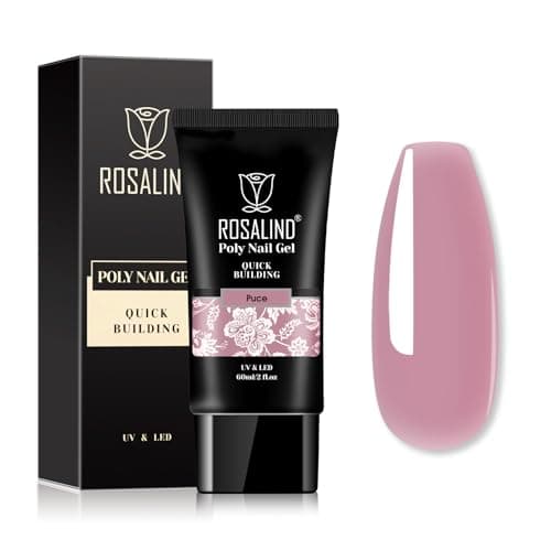 ROSALIND Gel pour Extension d’ongle 60ml, Puce Gel Construction Ongle UV, Poligel à Ongle Gel Nail Art pour les débutant, Professionnel et Salon de Manucure, Cadeau Pour les Amateurs