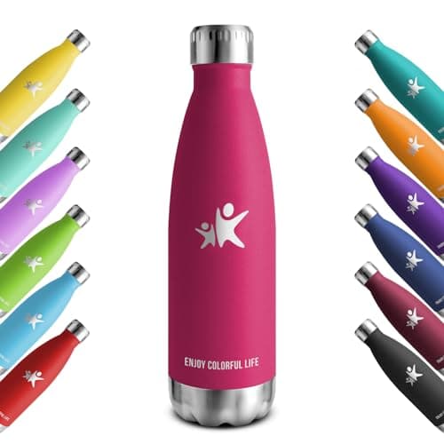 KollyKolla Gourde Isotherme, 500ml, Gourde Inox sans BPA, Bouteille d'eau Reutilisable, Etanche, Isolation Double Paroi, Bouteille Isotherme Acier Inoxydable, pour Enfant, Adulte, Sport, École, Bureau