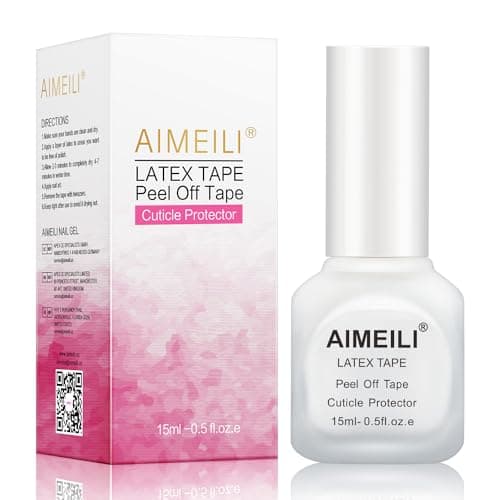 AIMEILI Liquide Latex Tape Peel Off Base Coat Correcteurs de Vernis à Ongles Protection de la Peau et des Doigts pour Nail Art Manucure Inodore 15 ML Blanc