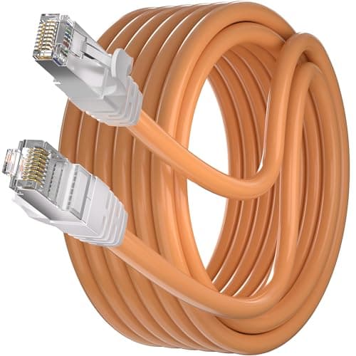 Câble Ethernet 10m, Câble RJ45 Blindé Cable Ethernet 10m Cat 7, Haute Vitesse Câble Réseau LAN Gigabit 10Gbit/s, Extérieur Imperméable Anti-interférence S/FTP Câble Internet pour Routeur Modem