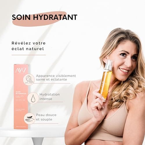 AYV Cosmetics - Elixir De Maracuja Naturel - Soin Anti imperfections - Hydrate, Protège et Apaise - Complexe Huiles Precieuses - Huile pour Visage Corps et Cheveux - FABRIQUÉ EN FRANCE - 100ml
