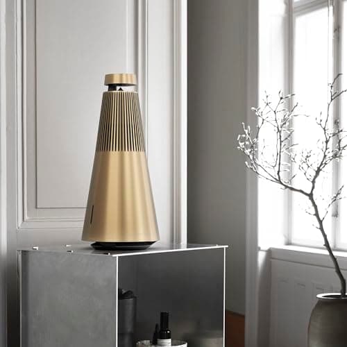 Bang & Olufsen Beosound 2 (3ème Génération) - Enceinte Puissante Bluetooth WiFi Connectée Élégante, une Expérience Sonore à 360 Degrés qui emplit toute la Pièce, Aluminium de haute Qualité - Gold Tone