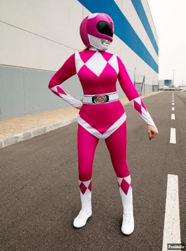 Funidelia | Casque Power Ranger Rose adulte pour femme Super héros, Dessins Animés - Accesoires pour Adultes, accessoire pour déguisement - Rose