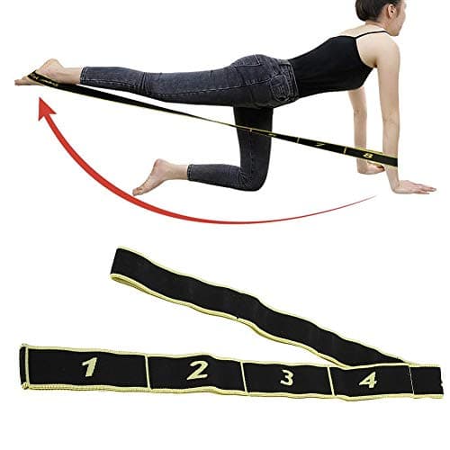 Yoga Stretch Strap, 34.6in Sport Fitness Indoor Yoga Force Training Resistance Belt Stretch Band Flexibility Trainer Stretching Strap for Physical Therapy, Pilates, Dance & Gymnastics(Jaune)