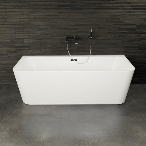SPALINA Baignoire Semi-îlot Murale Mint 170, L170xl81xH57cm, by