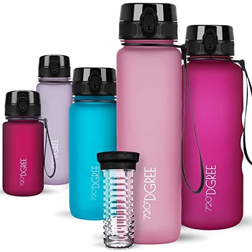 720°DGREE Gourde d'Eau 1l “uberBottle“ +Fruit-Infuseur softTouch - Sans BPA, Anti-fuite - Bouteille, water bottle idéale pour Enfants, Sport, Randonnée, Gym, Camping, Université, Voyage, Travail, Yoga