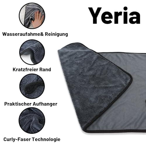 Yeria 3 Pièces Chiffon Magique pour Douche, Chiffon en Extra Absorbant pour la Maison, Chiffon de Nettoyage Réutilisable en Microfibre sans Traces pour Verre Voiture Maison Cuisine Salle de Bain