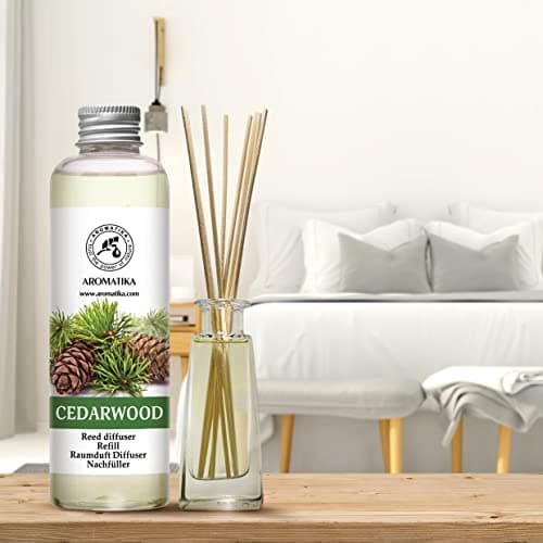 Recharge Diffuseur de Cèdre 200ml - 100% Naturel Huile Essentielle - Fragrance Fraîche et Durable - Idéal pour Aromathérapie - Maison - Bureau - Fitness Club - Restaurant - Boutique