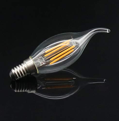 RANBOO Ampoules à LED E14 4W Filament Bougie Ampoule Blanc Chaud 2700K, 400LM, 40W Equivalent, Non-Dimmable, Chandelier E14 SES ampoules, Angle de faisceau à 360 degrés, Lot de 6