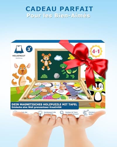 HELDENGUT® Puzzle en Bois Magnétique dès 3 Ans - Jouet pour Filles dès 3 Ans - Jeu Magnétique Créatif & Durable dès 3 Ans
