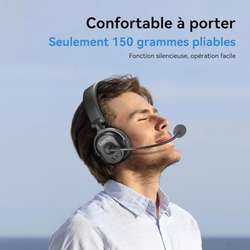 Came-TV Confezione da 9 cuffie interfoniche wireless Waero, sistema di comunicazione interfonico full-duplex, distanza fino a 1200 piedi, con microfono ENR con cancellazione del rumore e funzione mute