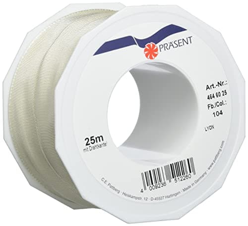 PRÄSENT C.E. Pattberg Lyon Ruban en Taffetas renforcé Crème 60 mm x 25 m