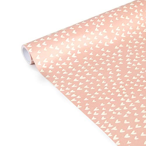 Clairefontaine 223862C - Un Rouleau De Papier Cadeau - Papier Affiche 80g - Dimensions : 5mx35cm (Spécial Petite Largeur) - Motif : Coeurs - Emballage Cadeau, Idéal Pour Les Petits Emballages