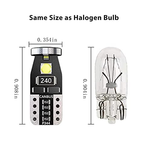 SageSunny 10 pièces Ampoule T10 W5W LED Intérieur Voiture 194 501 168 12V 3SMD 3030 puces 6000K Blanc pour Voiture Côté Dôme Carte Porte Courtoisie Coffre Plaque d'immatriculation Lumières