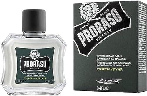 Proraso | Baume après-rasage Cypress & Vetyver (flacon de 100 ml) – Baume régénérateur et nourrissant pour la peau après le rasage – Fabriqué en Italie