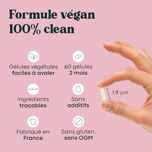 Biotine avec Sélénium et Zinc, Accélère la Pousse des Cheveux, Cure de 2 mois, 60 Gélules Végétales, Complément Alimentaire de Vitamine B8, Fabriqué en France, Essentials by Novoma
