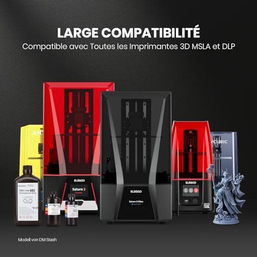 ELEGOO Résine ABS Like 3.0, Beige 1000g, Résine d'Imprimante 3D Photopolymérisation UV 405 nm pour Impression 3D LCD/DLP, avec Résistance et Ténacité Améliorées, Haute Précision, Faible Viscosité