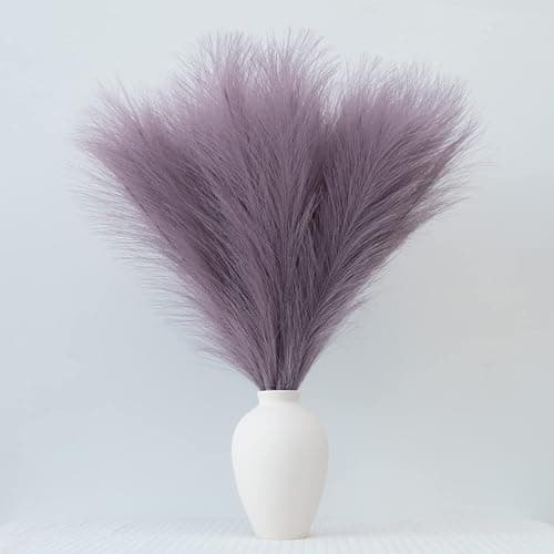 GEFIRE Lot de 30 Fleurs séchées Violettes Herbe de la Pampa séchée Décoration de Fleurs séchées Décoration bohème pour Mariage, Salon
