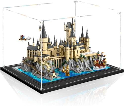 CIJINAY Boîte Vitrine Acrylique Compatible avec76419 Harry Potter Le Château et, Amélioré Présentoir Boîte Anti-Poussière Display Case Transparent Boîte d'affichage