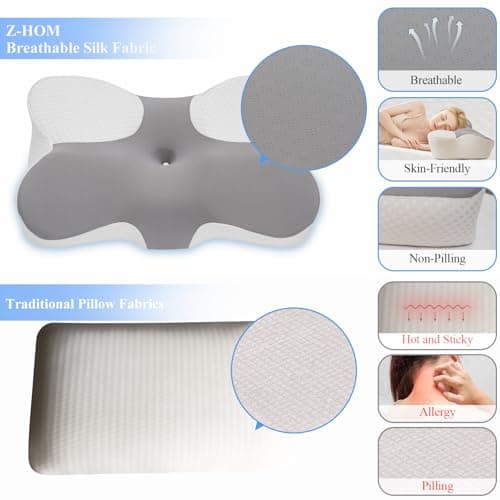 Z-hom Oreiller Memoire Forme, Oreiller Ergonomique Cervical, Idéal pour Dormeurs sur Le Côté, Le Dos et Le Ventre, Taie d'oreiller Lavable Hypoallergénique
