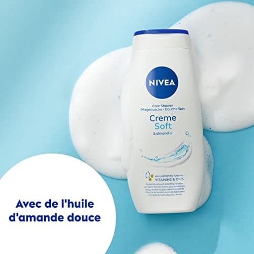 NIVEA Lot Crèmes douche Soin (6 x 250 ml), enrichie à la Vitamine C & E et Huile d'Amande douce, Soin corps hydratant qui nettoie respecte et renforce le microbiome pour peaux sèches