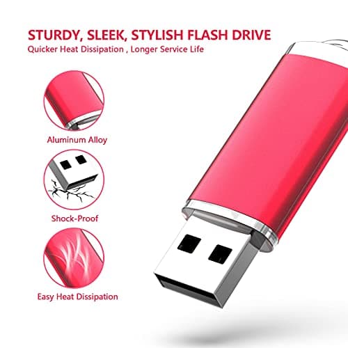KOOTION 32Go Clé USB 2.0 Clef USB avec Trousseau 32Go Imperméable à l’Eau Jump Drive Mémoire Stick pour la Sauvegarde de l’Ordinateur/Ordinateur Portable