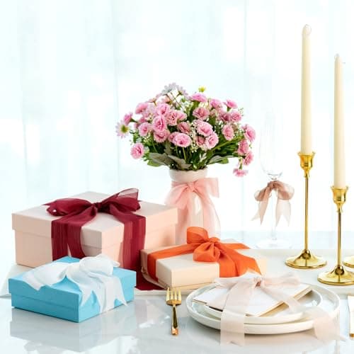 MORSUNBELA Ruban Rose, Ruban Cadeau Large 3,8 cm x 23 m Ruban en Mousseline de Soie Rose Clair Ruban en Tissu pour Mariage, Cadeau d'anniversaire