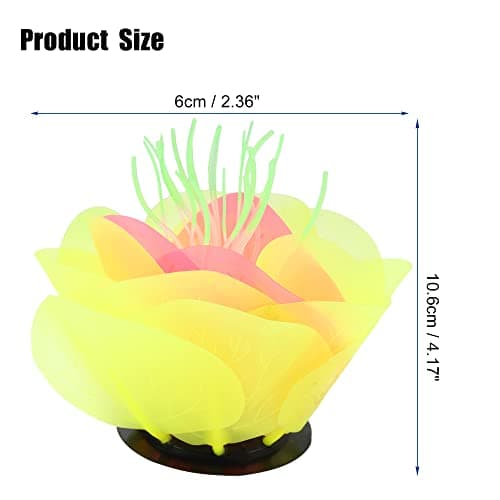 VOCOSTE Aquarium Simulation Corail Aquatique Fleur, Silicone Décoration Jaune