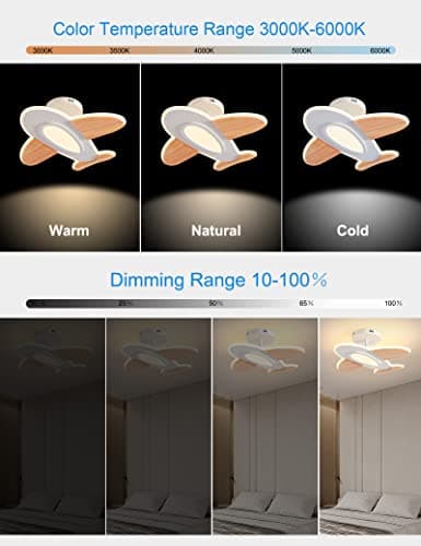 FANLG Plafonnier LED enfant, 40W 50cm Plafonnier avion créatif dimmable 3000K-6000K Lampe plafond de chambre à coucher Garçon plafonnier led moderne avec télécommande, chambre enfant,chambre bébé